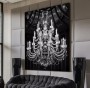Kronleuchter Wandbild Gemälde Modern Schwarz-Weiß
