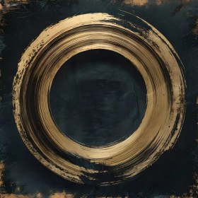 Abstrakter goldener Ring Kreis Gemälde moderne Kunst