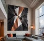 Abstraktes Wandbild Kunst Kupfer schwarz-grau Loft