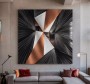 Abstraktes Wandbild Kunst Kupfer schwarz-grau Loft