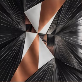 Abstraktes Wandbild Kunst Kupfer schwarz-grau Loft