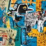 Abstrakter Vogel Kunst im Basquiat-Stil, Buntes Modern