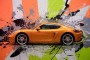 Porsche Rennwagen Abstrakt Modern Buntes Wandbild