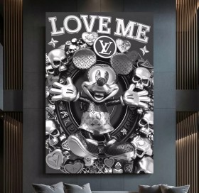 LV Micky 3D Wandbild Love-Me Popart