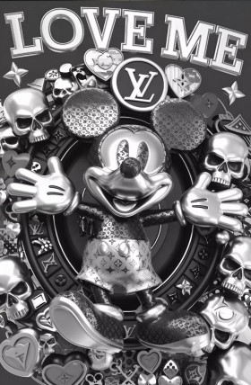 LV Micky 3D Wandbild Love-Me Popart LV Micky 3D Wandbild Love-Me Popart