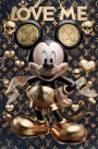 Micky Luxus Wandbild Comic-Art Graffiti Gold