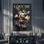 LV Micky Schwarz Gold 3D Wandbild