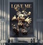 LV Micky Schwarz Gold 3D Wandbild