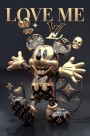 LV Micky Schwarz Gold 3D Wandbild