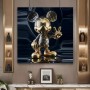 LV-Micky-Figur Schwarz-Gold Wandbild Modern