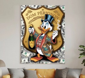 Dagobert Dom Pérignon Pop-Art Luxus Comic