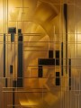 Edles modernes abstraktes Wandbild Gold-Gelb Schwarz