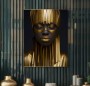 African Beauty Schwarz Gold-Gelb Wandbild Modern