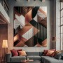 Abstraktes Wandbild Kupfer Braun Modern Geo-Art