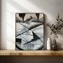 Abstrakte Landschaft in Schwarz-Weiß: Geometrische Eleganz