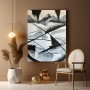 Abstrakte Landschaft in Schwarz-Weiß: Geometrische Eleganz