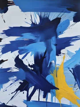 Abstrakte, expressiv gestaltete Malerei – Energie in Farbe