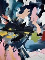 Abstrakter, expressiver Farbfeld-Aquarell