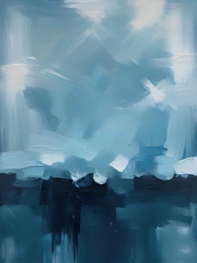 Abstrakte Expressionistische Malerei – "Blau in Bewegung"