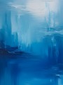 Abstrakte expressionistische Malerei in Blau- und Weißtönen