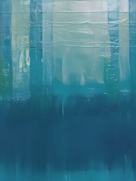 Abstrakte Expressionistische Malerei in Türkis- und Hellblau-Tönen