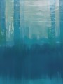 Abstrakte Expressionistische Malerei in Türkis- und Hellblau-Tönen