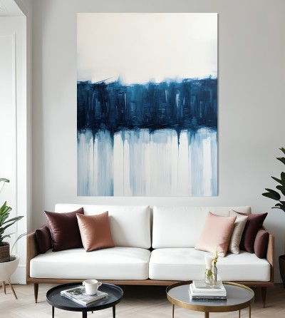 Abstrakte, horizontale, tiefblaue Farblandschaft