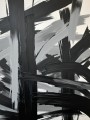 Abstrakte, expressionistische Malerei in Schwarz-Weiß