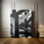 Abstrakte, expressionistische Malerei in Schwarz-Weiß