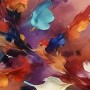 Abstrakte, expressiv gemalte Komposition – Ein lebendiger Strauß aus Farben und Formen