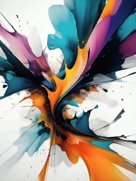Abstrakte, dynamische Farbexplosion