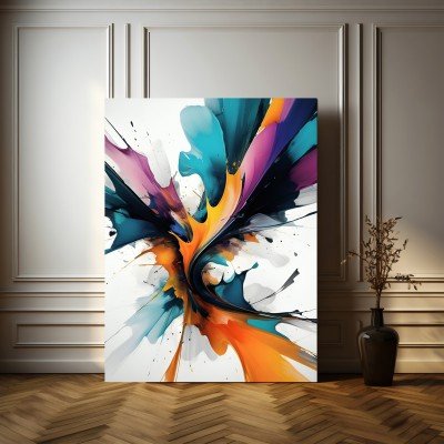 Abstrakte, dynamische Farbexplosion
