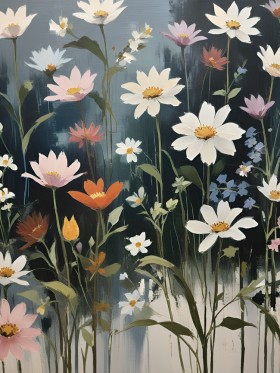 Blütenpracht in leuchtenden Farben – Abstrakte Kunst