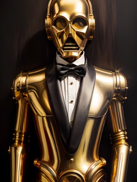 Der goldene Gentleman-Roboter