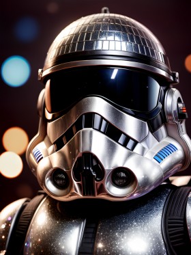 Futuristischer Sturmtruppenhelm mit Discokugel-Optik