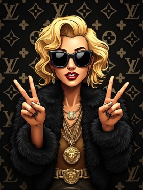Glamouröse Diva im Luxus-Look