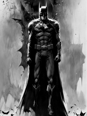 Der Dunkle Ritter – Eine ikonische Silhouette Batman Pop Art