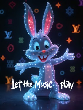 LV Pop Art Bugs Bunny Neon Let the Music Play