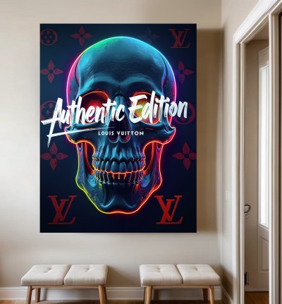 Authentic Edition LV Neon Kopf Schädel Totenkopf Wandbilder