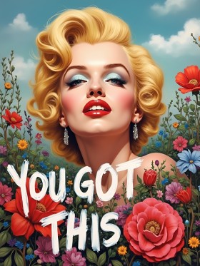 You Got This Marilyn Monroe Blumen Motivation Kunst Leinwand