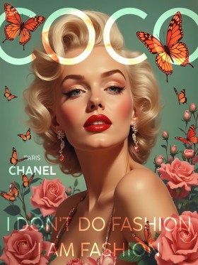 COCO Marilyn Monroe Blumen Motivation Kunst Leinwand