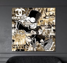 Bart Popart Graffiti Modern Street-Art Gold-Gelb