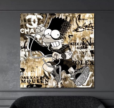 Bart Popart Graffiti Modern Street-Art Gold-Gelb