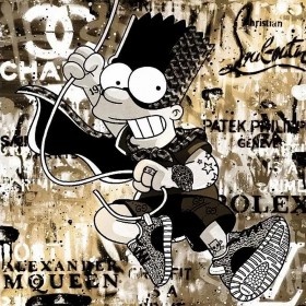 Bart Popart Graffiti Modern Street-Art Gold-Gelb