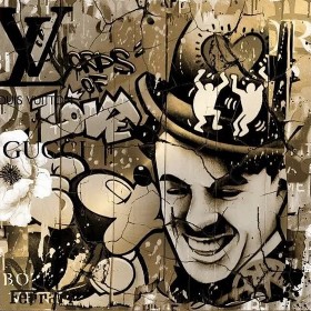 Charlie Chaplin & Mini Urban Pop-Art Modernes Gold Charlie Chaplin & Mini Urban Pop-Art Modernes Gold