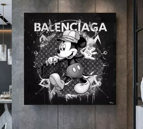 MICKY BALENCIGA WANDBILD POP ART SCHWARZ WEISS