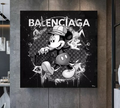 MICKY BALENCIGA WANDBILD POP ART SCHWARZ WEISS