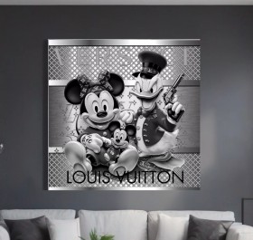 Donald-SECURITY Maus POPART WANDBILD GRAU