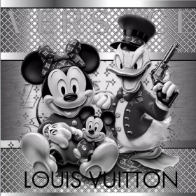 Donald-SECURITY Maus POPART WANDBILD GRAU