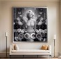 Marilyn Monroe Coco Schwarz-Weiß Wandbild Blumen